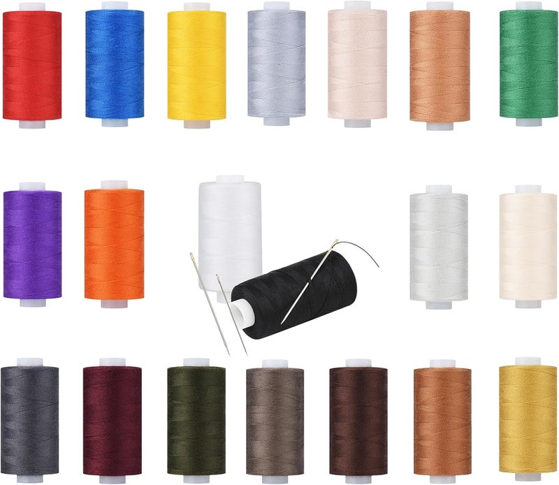 simthread All Purpose Thread Polyester 20 Colors, 400 Yards Each with 16 Needles for Hand Sewing, and Thread for Quilting Piecing Sewing Machines - Image 1